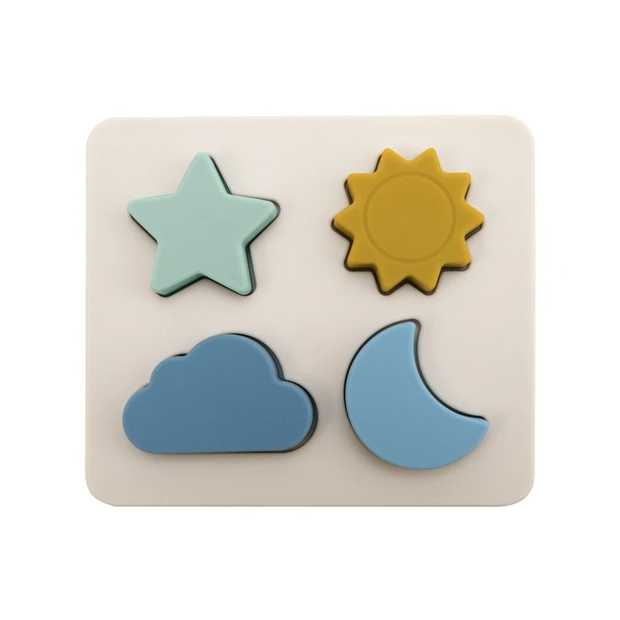 1 Set of Cartoon 3D Wooden Silicone Puzzle Baby Montessori Toys Toddlers Educational Traffic Jigsaw Puzzle Set Children Toys