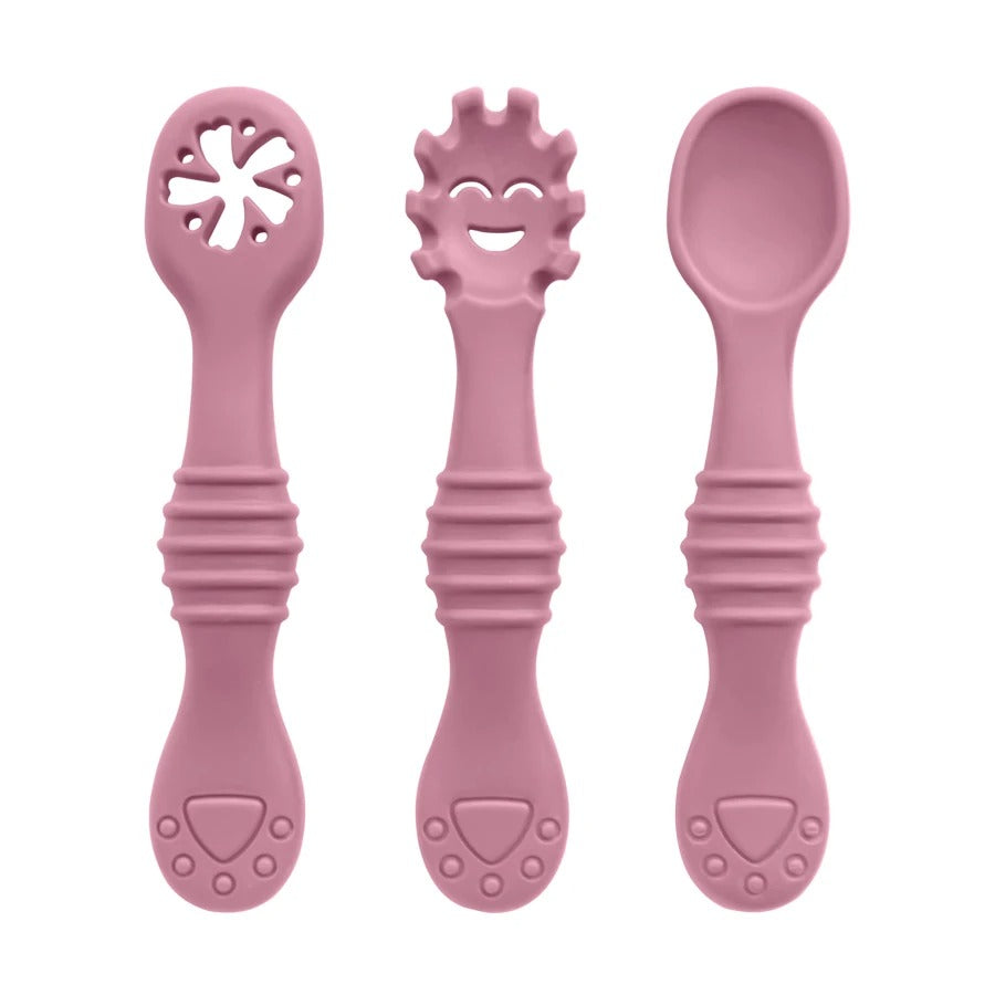 New Mother-kids 3PCS Baby Silicone Spoons Baby Utensils Training Cutlery Set Baby Feeding Meal Spoon Children's Tableware