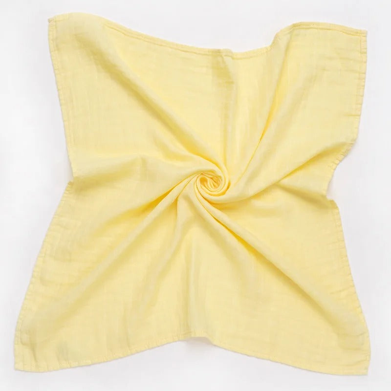 Muslin 70%Bamboo 30%Cotton Baby Blanket Baby Bed Soft Swaddle Newborn Pure Color Feeding Bibs Bandana Burp Cloth Towel Scarf