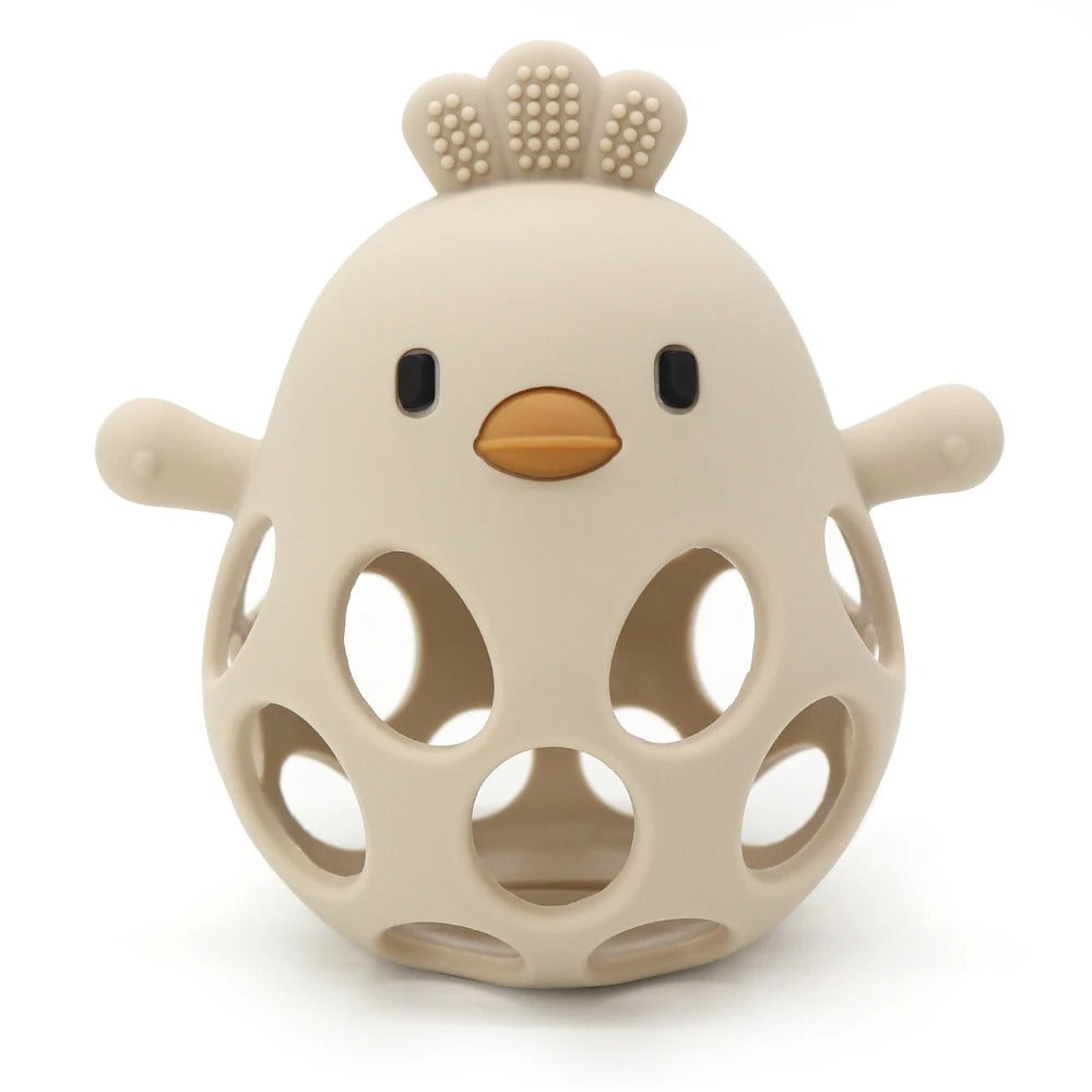 1Pcs Baby Teether Gloves Kids Cartoon Chick Shape Teether Toy Silicone Dental Care Gums Anti-eating Hand Molar Baby Accessorie