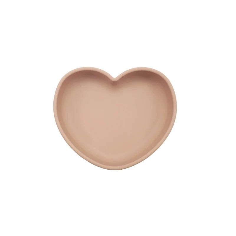 High Quality Silicone Feeding Solid Food Plates Dining Appliance Heart-Shaped Bowl With Suction Cup Children's Tableware