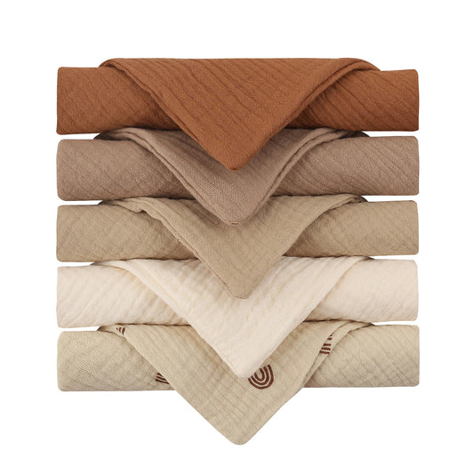 5PCS Multicolor Baby Handkerchief Soft Saliva Towel Absorbent Baby Burp Cloth Kids Wipe Cloth Newborn Feeding Face Bibs Products