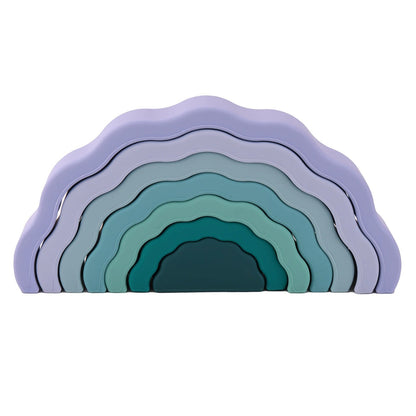 1Set Wavy Rainbow Stacking Toy BPA Free Silicone Teether Toy Baby Sensory Montessori Learning Toy For Kids 0-3 Years Baby Stuff