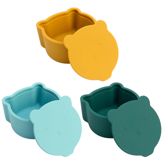 1PCS Baby Cartoon Silicone Feeding Snack Cup Toddle Portable Food Storage Box Portable Snacks Container Children's Tableware