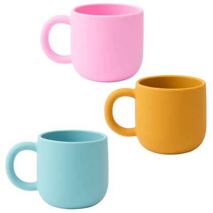 1PCS Silicone Baby Feeding Cup BPA Free Single Handle Portable Baby Tableware For Pure Color Baby Water Bottle Baby Shower Gift