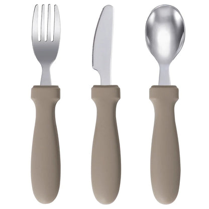 Newborn Stainless Steel Children's Tableware Spoon Fork Knife Set Dessert Spoon For Kids Baby Gadgets Feeding Cutlery Baby Stuff