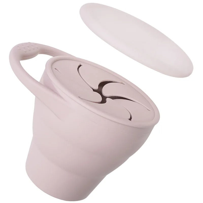 100%Food Safe Approve Silicone Container For Small Items Fashionable Snack cup Portable Food Cup With Lid Baby Accessories