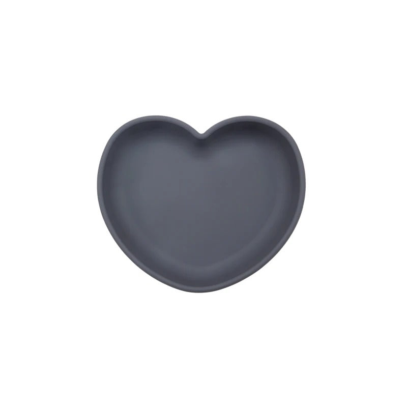 High Quality Silicone Feeding Solid Food Plates Dining Appliance Heart-Shaped Bowl With Suction Cup Children's Tableware