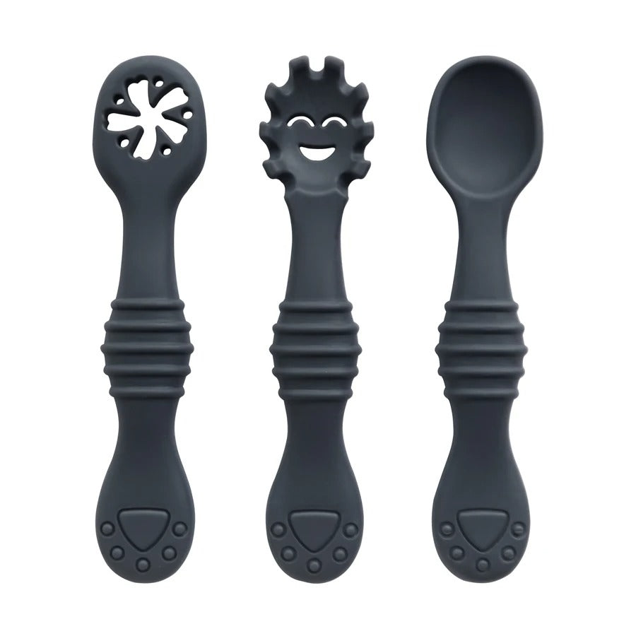 New Mother-kids 3PCS Baby Silicone Spoons Baby Utensils Training Cutlery Set Baby Feeding Meal Spoon Children's Tableware