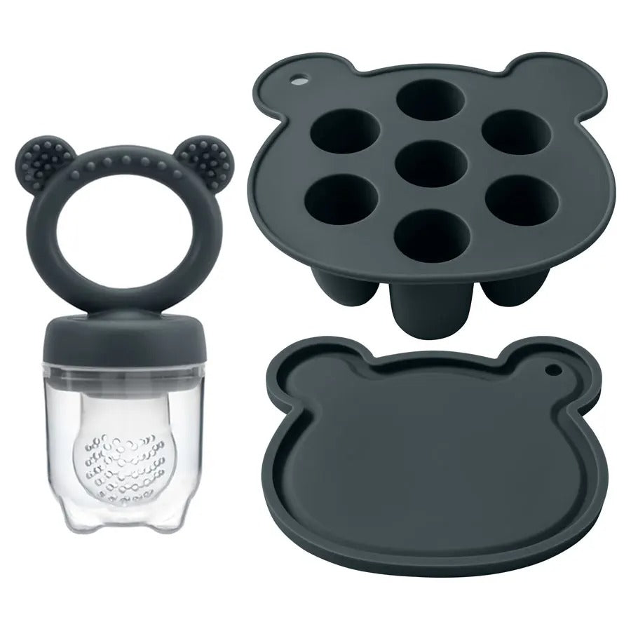 2PCS Baby Ice Cream Pops Silicone Mold Ice Cream Maker Cartoon Animal Shapes Molds Baby Fruit Feeding Pacifier Teether Toy
