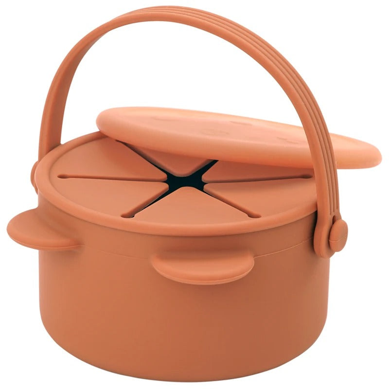 Cartoon Animal Infant Learning Feeding Cup Portable Solid Food Storage Box Snack Storage Container With Silicone Lid Baby Stuff
