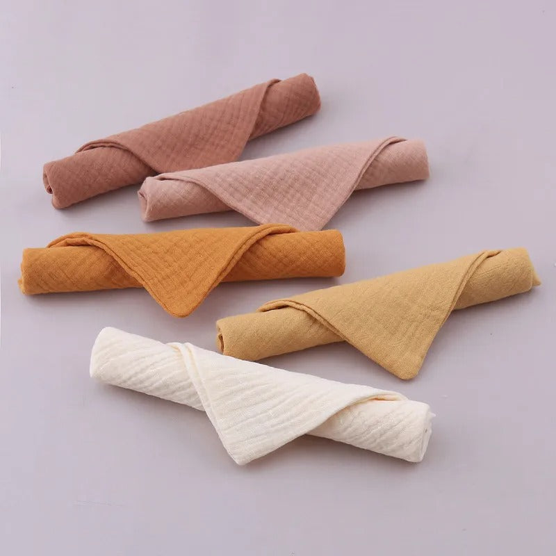 5PCS Multicolor Baby Handkerchief Soft Saliva Towel Absorbent Baby Burp Cloth Kids Wipe Cloth Newborn Feeding Face Bibs Products