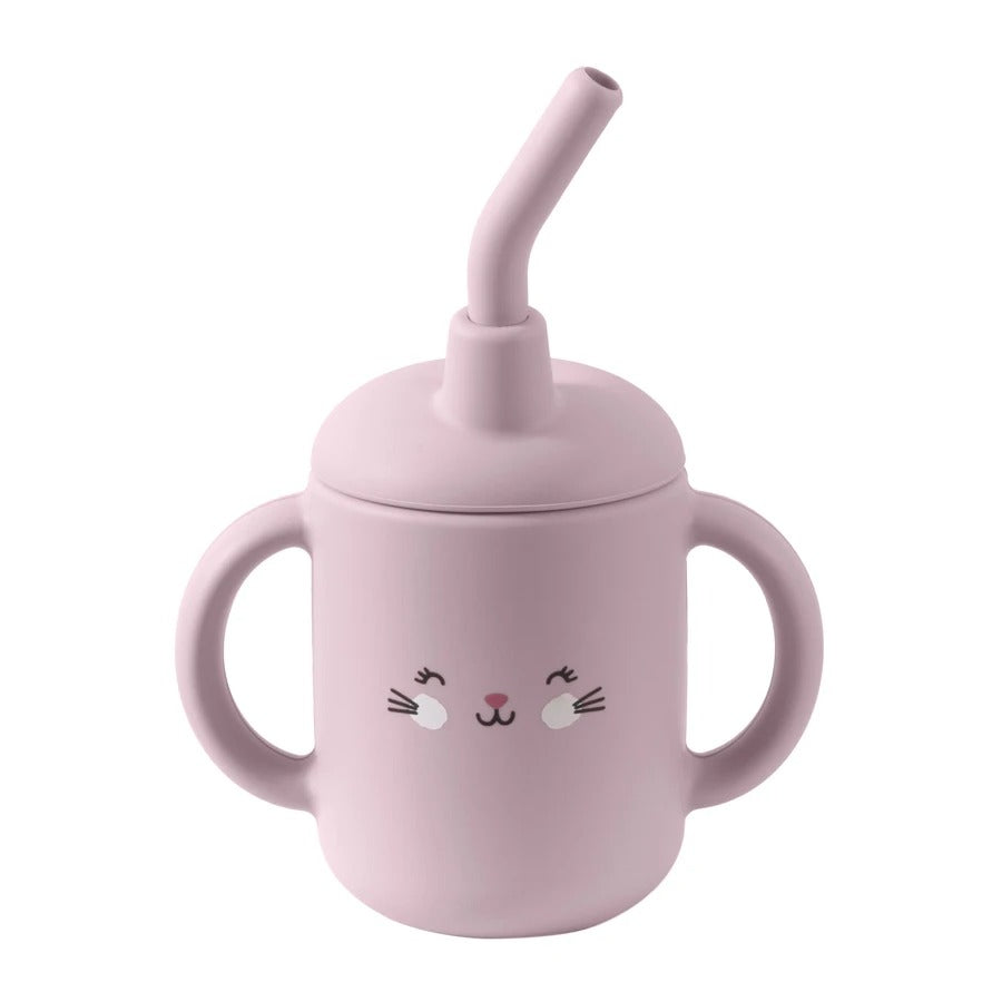 Portable Baby Feeding Bottle Cup Silicone Sippy Cups Children Leakproof Drinking Cups Cartoon Pattern Infant Straw Drinkware