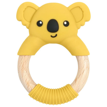 1PC BPA Free Koala Wood Ring Kids Teething Rodent Infant Baby Teether Toys Baby Gym Mobile Rattles Newborn Educational Toys