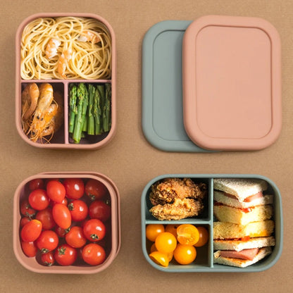 Baby Silicone Feeding Bwol Dishes Plate Children's Tableware Microwave Heating Fresh-Keeping Leakproof Lunch Box Baby Stuff