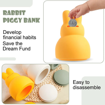 1PCS Baby Silicone Piggy Bank Toddler Piggy Bank Money Boxes Cash Collection Money Container BPA-Free Silicone Box Baby Toy