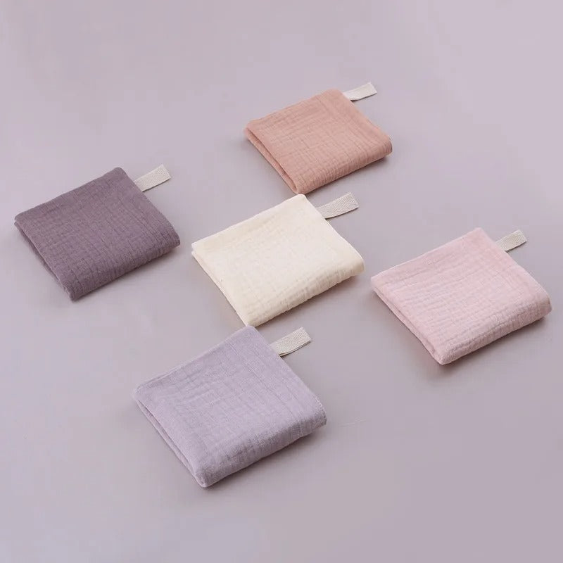 5PCS Multicolor Baby Handkerchief Soft Saliva Towel Absorbent Baby Burp Cloth Kids Wipe Cloth Newborn Feeding Face Bibs Products