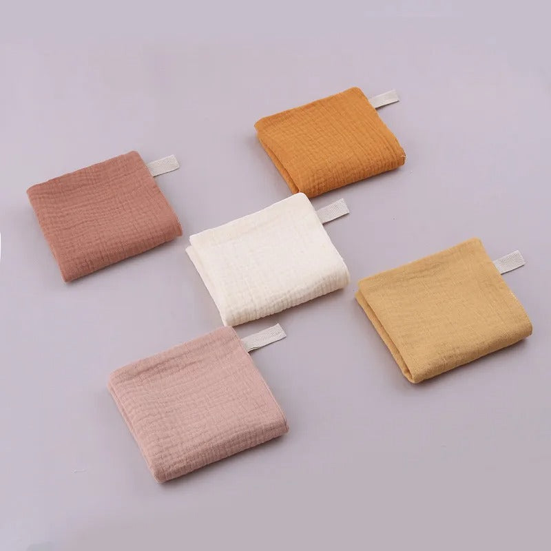 5PCS Multicolor Baby Handkerchief Soft Saliva Towel Absorbent Baby Burp Cloth Kids Wipe Cloth Newborn Feeding Face Bibs Products