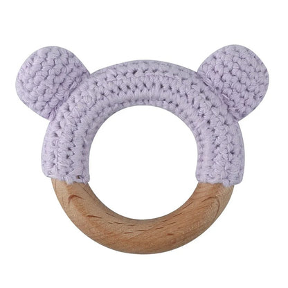 Food Grade Wooden Rings Wristband Infant Feeding Circles Bites Toys DIY Knitting Baby Teether Toys Newborn Fitness Frame Pendant