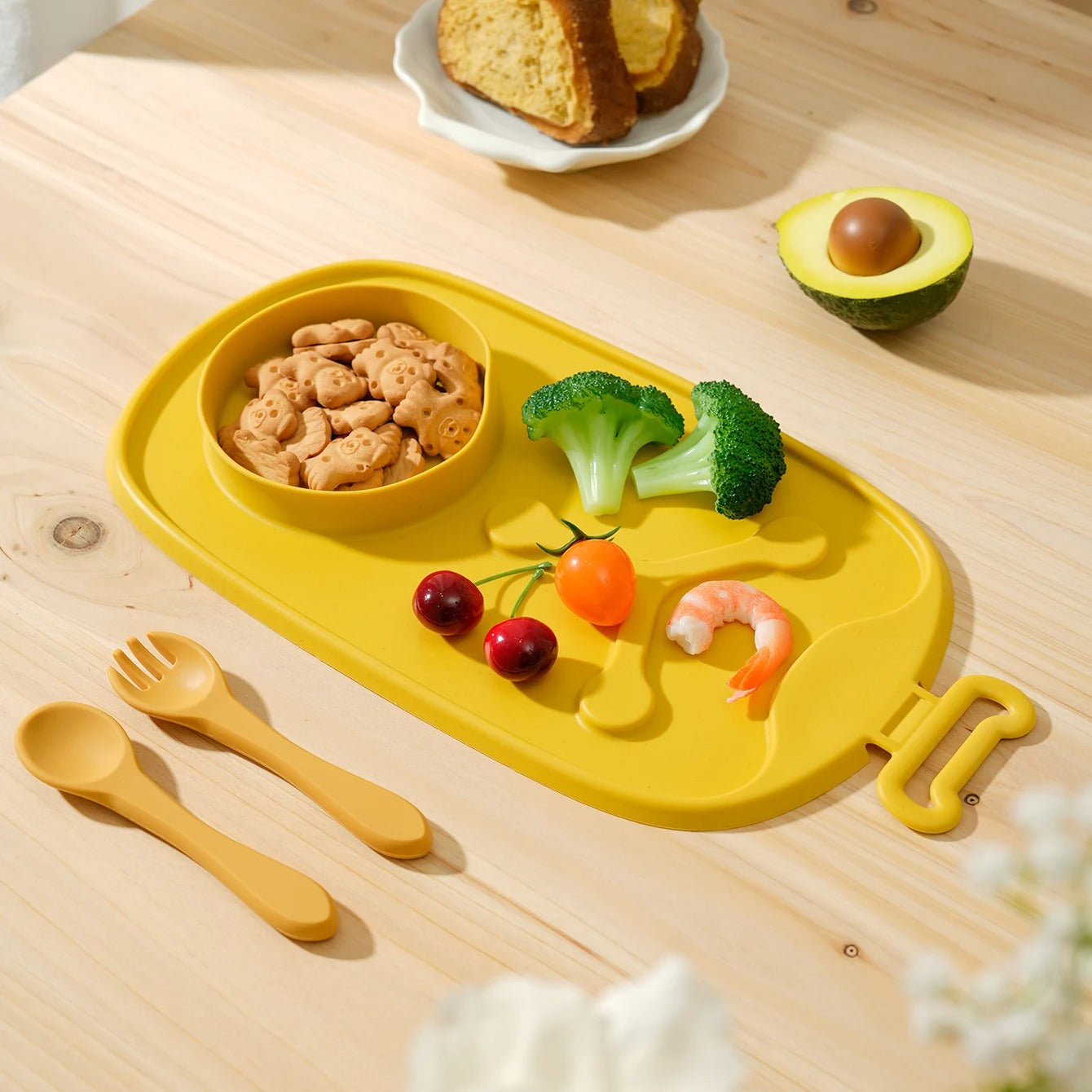 1PCS New Design Baby Silicone Bowl Anti-slip Feeding Dishes Plate Tableware For Training & Storage Portable Baby Shower Gift