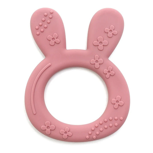 1PCS BPA Free Baby Silicone Teether Toy Cute Chewing Teething Toys Kids Teething Ring Sensory Toys For Toddlers Teether Toy
