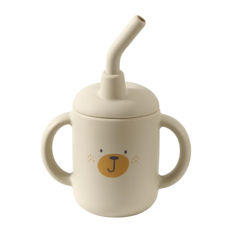 Portable Baby Feeding Bottle Cup Silicone Sippy Cups Children Leakproof Drinking Cups Cartoon Pattern Infant Straw Drinkware