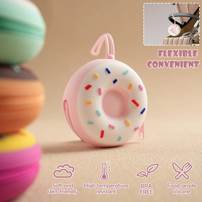 1PCS Baby Silicone Pacifier Storage Case New Donut Shape Pacifier Holder Portable Pacifier Cover Pouch Box Nipple Accessories