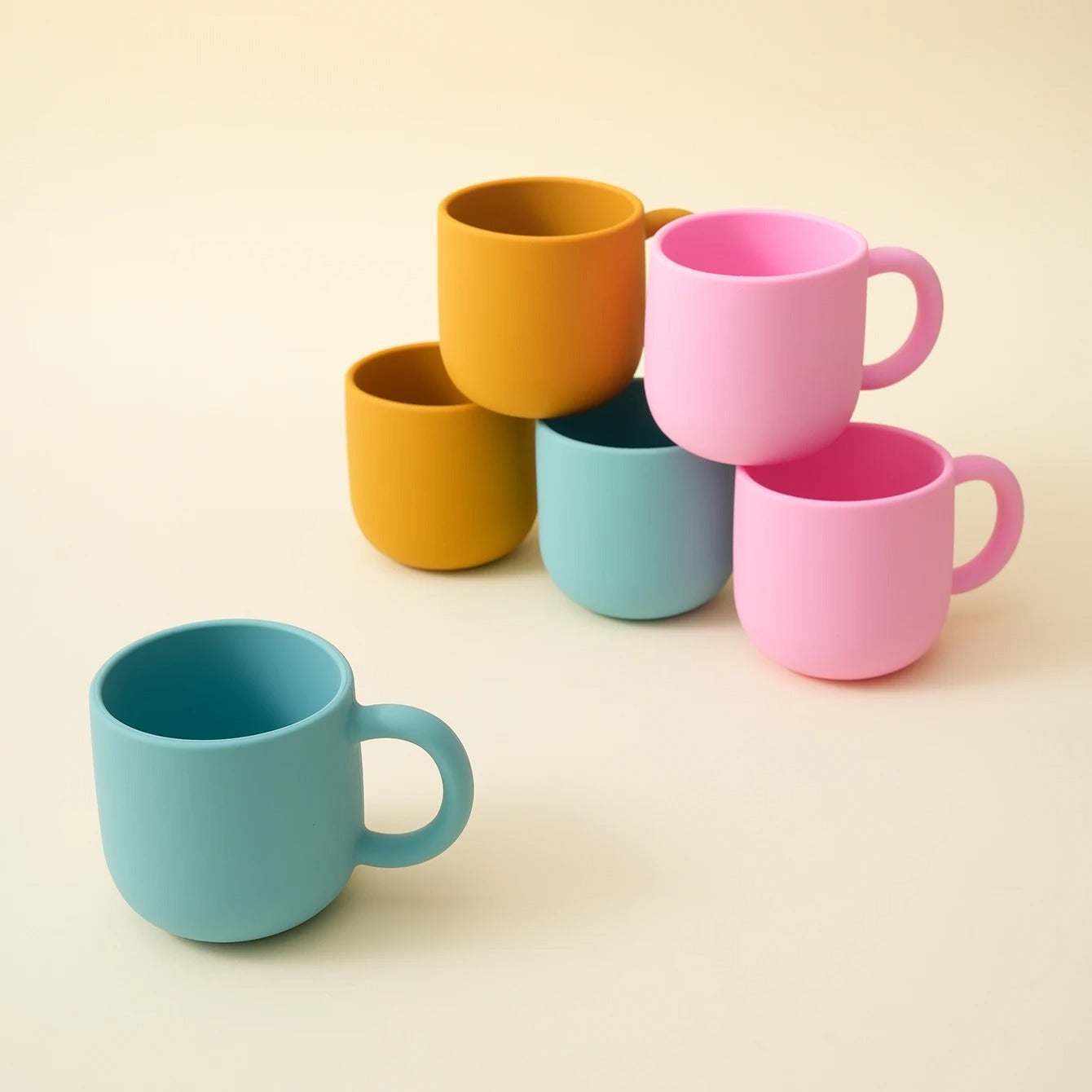 1PCS Silicone Baby Feeding Cup BPA Free Single Handle Portable Baby Tableware For Pure Color Baby Water Bottle Baby Shower Gift