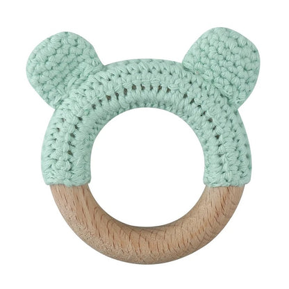 Food Grade Wooden Rings Wristband Infant Feeding Circles Bites Toys DIY Knitting Baby Teether Toys Newborn Fitness Frame Pendant