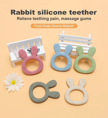 1PCS BPA Free Baby Silicone Teether Toy Cute Chewing Teething Toys Kids Teething Ring Sensory Toys For Toddlers Teether Toy