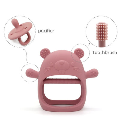 1pc Teether Toys For Baby Bracelet BPA Free Cute Cartoon Animal Silicone Ring Teething Glove For Baby Accessories Newborn Toys