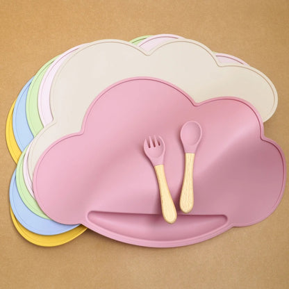1pc Silicone Cloud Shape Baby Placemat Portable Placemat For Feeding Dishes Plate Kids Non-slip Plate Mat Children's Tableware