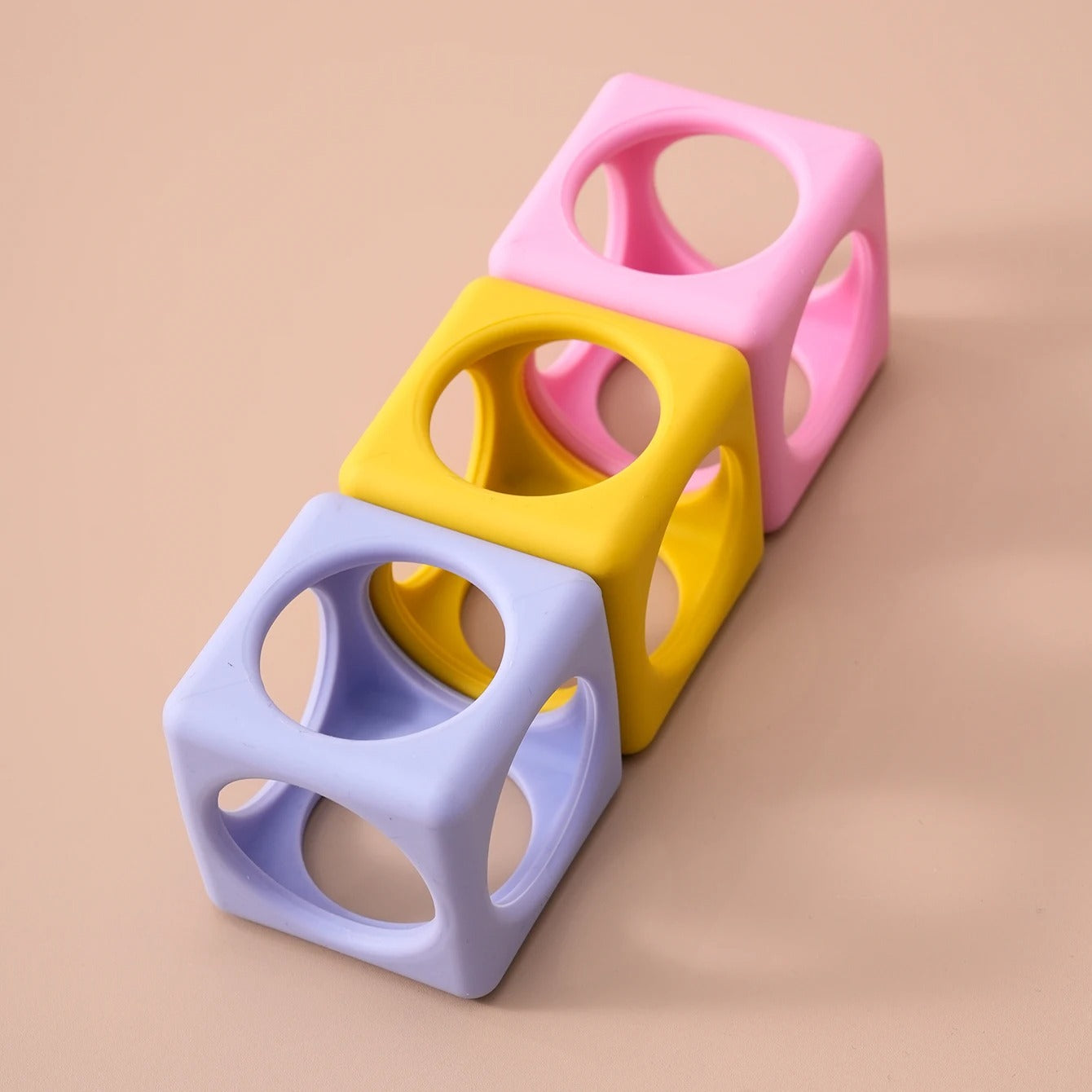 1Pcs Baby Silicone Teether Toys BPA Free Silicone Square Nursing Teething Chewing Toy Kids Teether Toys Baby Molar Accessories