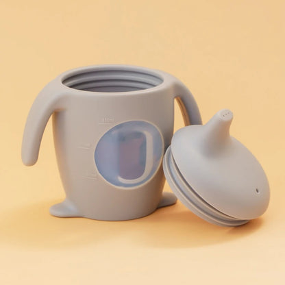 1PCS Toddler Trainer Cup Kids Dining Cup Baby Silicone Transparent Water Bottle With Handle  Milk Cups For Toddlers Baby Stuff