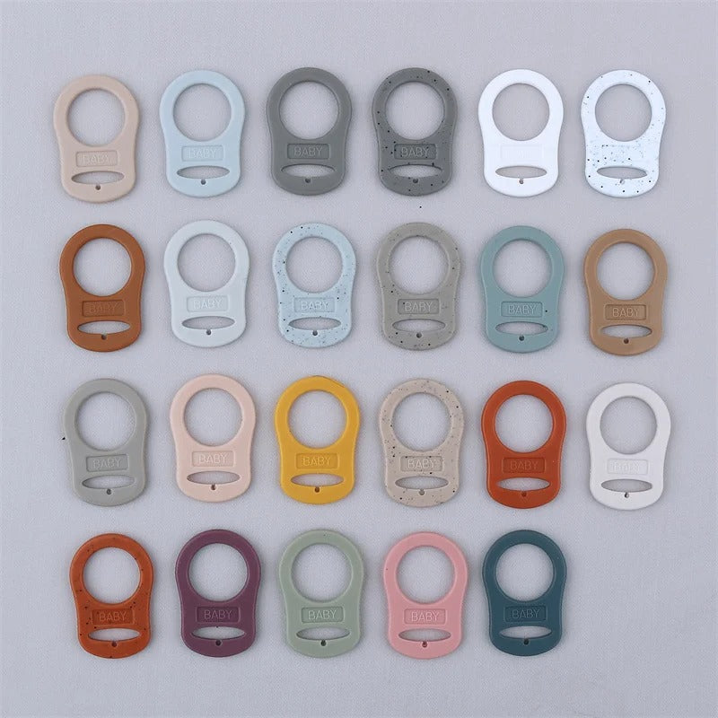 5PCS Soft Silicone Baby Dummy Pacifier Holder Clip Adapter Button Baby Mam Ring Newborn Nipple Teether Toys Baby Accessories