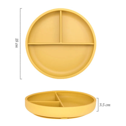 Cute Pure Color Weaning Children's Tableware Feeding Suction Plate Training Bowl Dining Appliance Food Grade Baby Accessories