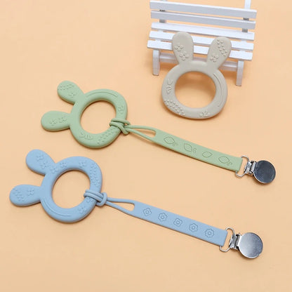 1PCS BPA Free Baby Silicone Teether Toy Cute Chewing Teething Toys Kids Teething Ring Sensory Toys For Toddlers Teether Toy