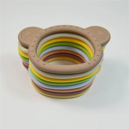 New Cartoon Animal Baby Teether Health Care Molar Toy Tactile Cognition Chewing Teething Toy Silicone Newborn Accessories