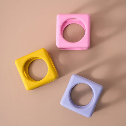 1Pcs Baby Silicone Teether Toys BPA Free Silicone Square Nursing Teething Chewing Toy Kids Teether Toys Baby Molar Accessories