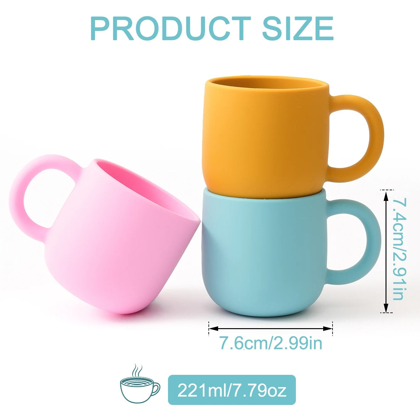 1PCS Silicone Baby Feeding Cup BPA Free Single Handle Portable Baby Tableware For Pure Color Baby Water Bottle Baby Shower Gift