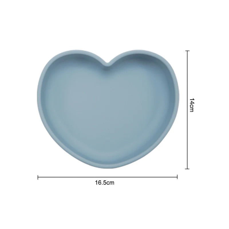 High Quality Silicone Feeding Solid Food Plates Dining Appliance Heart-Shaped Bowl With Suction Cup Children's Tableware