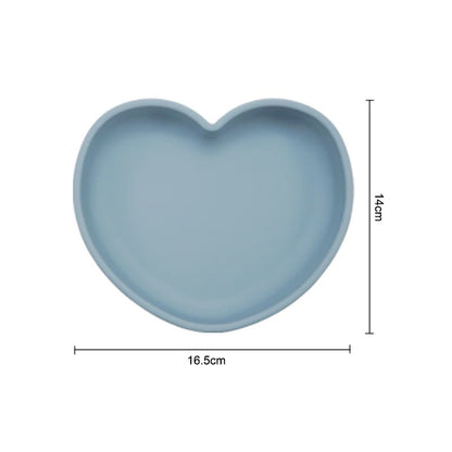 High Quality Silicone Feeding Solid Food Plates Dining Appliance Heart-Shaped Bowl With Suction Cup Children's Tableware