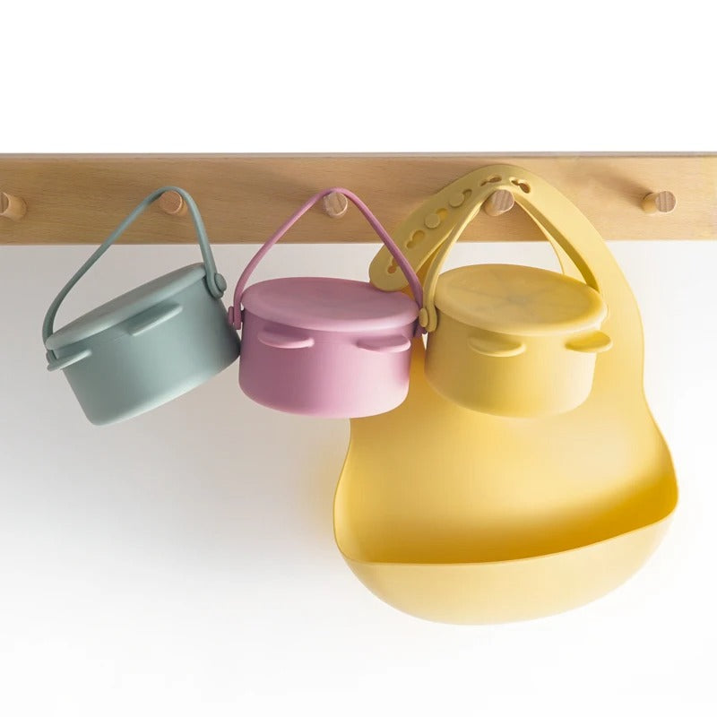 Cartoon Animal Infant Learning Feeding Cup Portable Solid Food Storage Box Snack Storage Container With Silicone Lid Baby Stuff