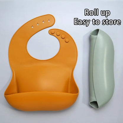 Best Gifts For Newborns Solid Silicone Baby Feeding Bibs Burp Cloths Bandana Fashionable Aprons Breastplate Baby Stuff