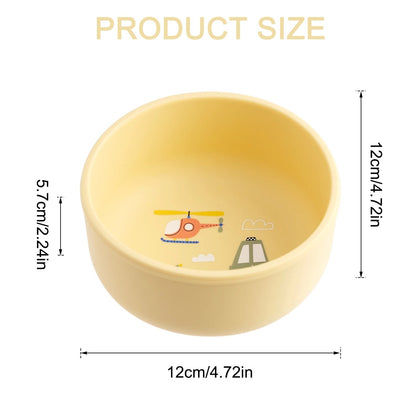 1PCS Baby Silicone Feeding Bowl Cartoon Pattern Baby Dishes Plate BPA Free Food Container Newborn Training Weaning Tableware