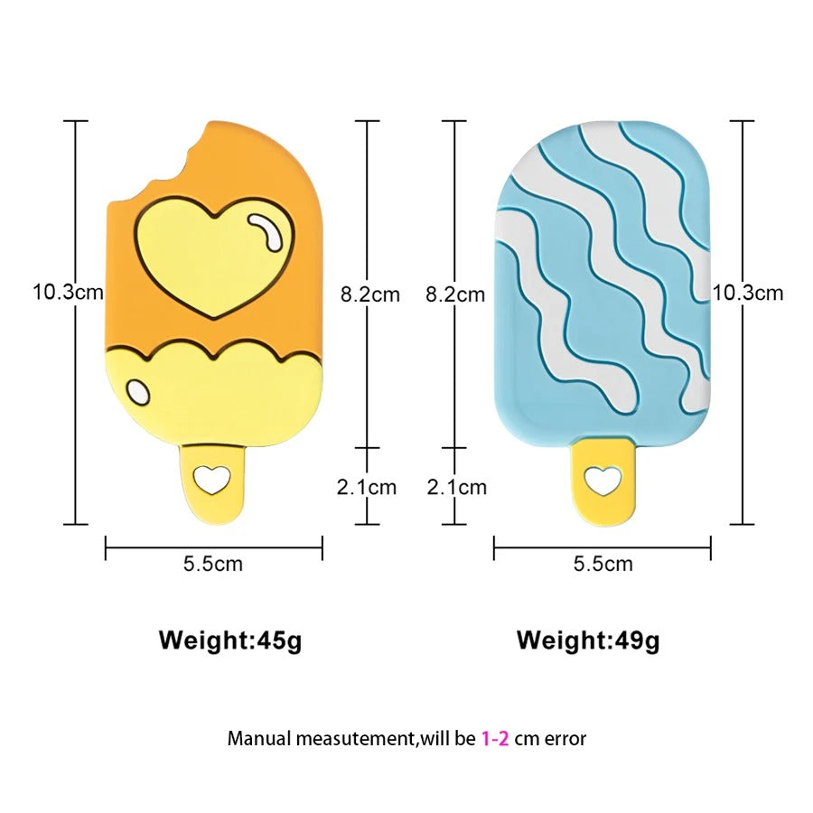New BPA Free Cartoon Ice Cream Shape Baby Teether Tos Food Grade Anti-eating Hand Molar Stick Baby Healthy Chewing Accessories