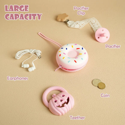 1PCS Baby Silicone Pacifier Storage Case New Donut Shape Pacifier Holder Portable Pacifier Cover Pouch Box Nipple Accessories