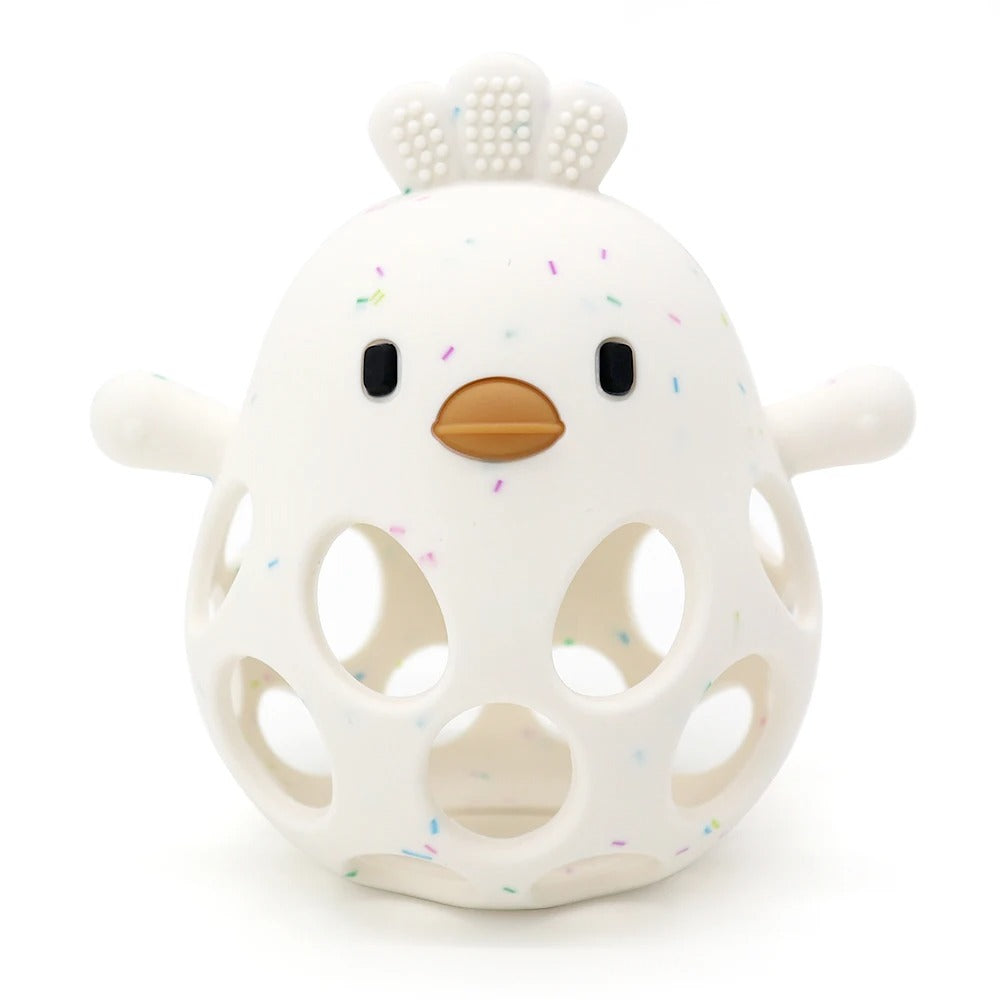 1Pcs Baby Teether Gloves Kids Cartoon Chick Shape Teether Toy Silicone Dental Care Gums Anti-eating Hand Molar Baby Accessorie