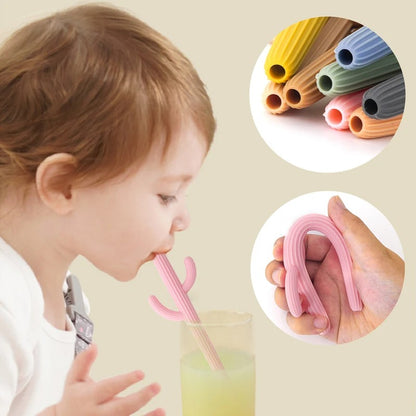 Baby Shower Gifts Silicone Teethers Fidget Toys For Newborns Cactus Shape Straw Teething Infant Chewing Toy Children's Products