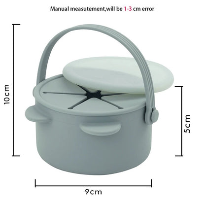Cartoon Animal Infant Learning Feeding Cup Portable Solid Food Storage Box Snack Storage Container With Silicone Lid Baby Stuff